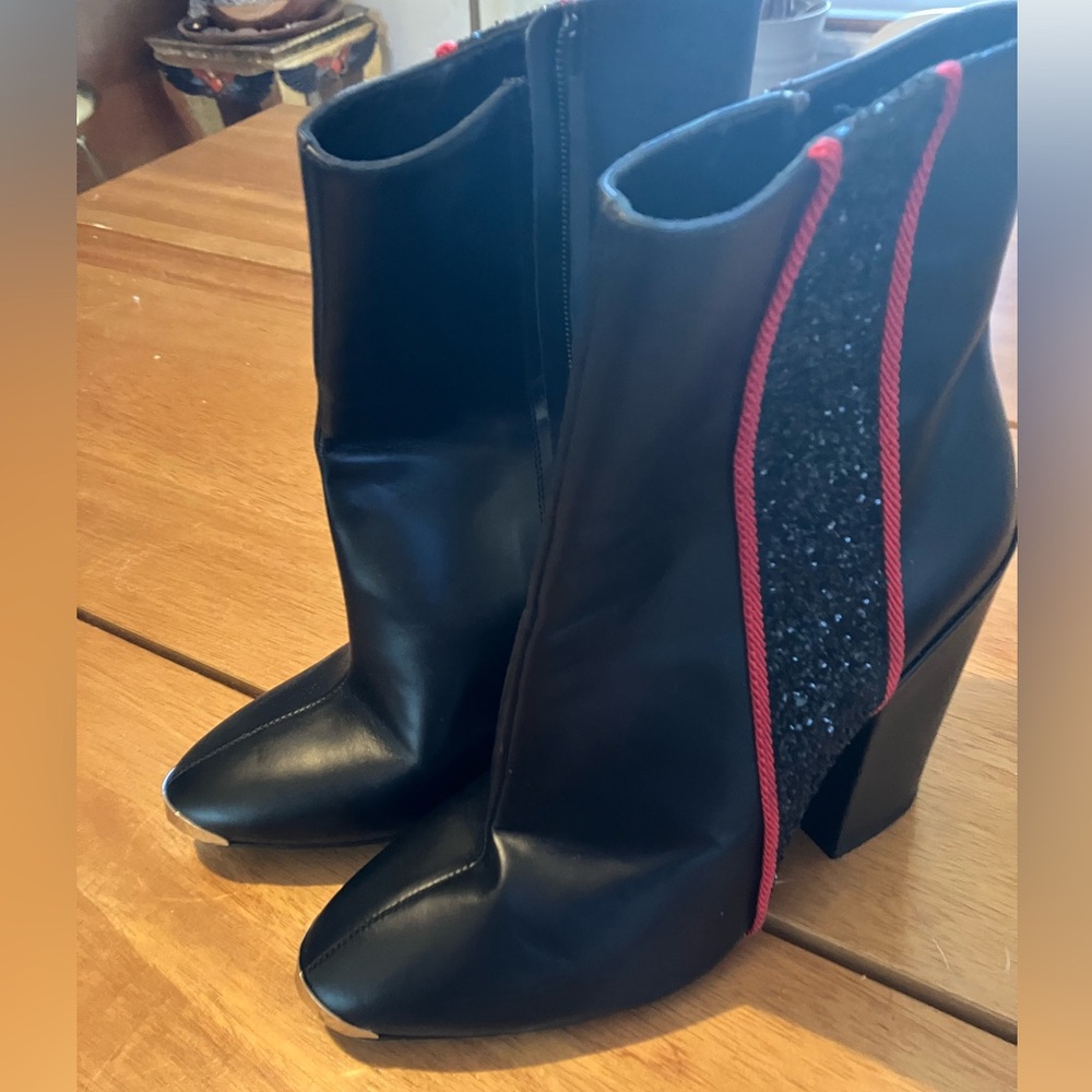 RARE! AMIRI Glitter Striper Leather Boots - Picture 7 of 13